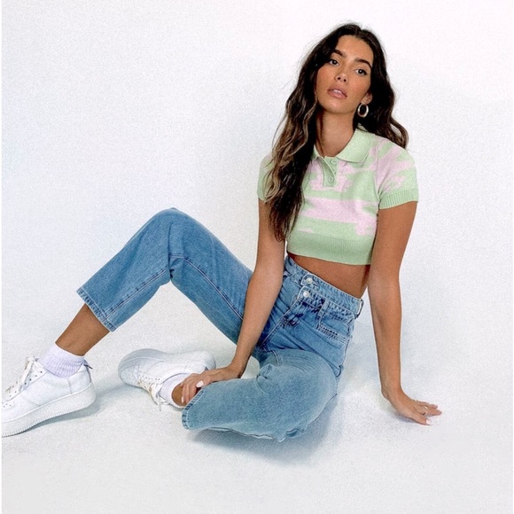 Princess Polly Olivia double waistband wide leg jeans denim - Picture 8 of 14